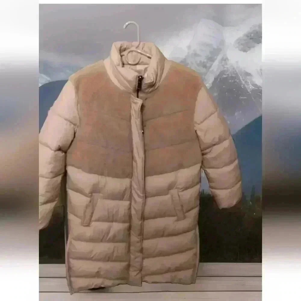 Bernie Bernardo midi coat with teddy bear scent beige US Sz Small